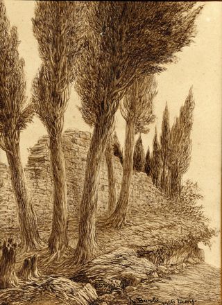  Augusto Burchi  (Firenze, 1853 - 1919) : Coppia di paesaggi.  - Asta Libri & Grafica - Libreria Antiquaria Gonnelli - Casa d'Aste - Gonnelli Casa d'Aste