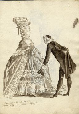 Pierre Thomas Le Clerc  (Parigi, 1740 - 1799) [da] : Album in 12 fogli con figurini da Gallerie des Modes et Costumes Fran�ais. 8e. Cahier des Costumes fran�ais. 2e Suite d'Habillemens de Femmes � la mode.  - Asta Libri & Grafica - Libreria Antiquaria Gonnelli - Casa d'Aste - Gonnelli Casa d'Aste