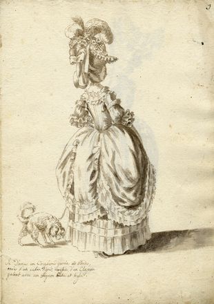  Pierre Thomas Le Clerc  (Parigi, 1740 - 1799) [da] : Album in 12 fogli con figurini da Gallerie des Modes et Costumes Fran�ais. 8e. Cahier des Costumes fran�ais. 2e Suite d'Habillemens de Femmes � la mode.  - Asta Libri & Grafica - Libreria Antiquaria Gonnelli - Casa d'Aste - Gonnelli Casa d'Aste