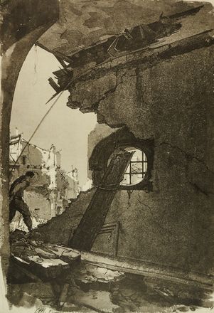  Pietro Annigoni  (Milano, 1910 - Firenze, 1988) : Distruzioni a Firenze.  - Asta Libri & Grafica - Libreria Antiquaria Gonnelli - Casa d'Aste - Gonnelli Casa d'Aste