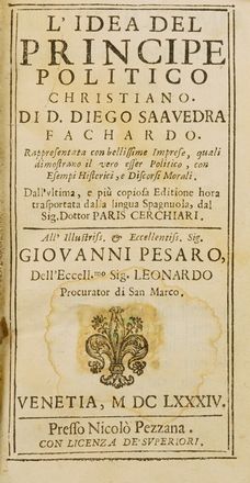  Sgualdi Vincenzo : Republica di Lesbo. Overo della ragione di Stato...  Domenico Regi, Diego Saavedra Fajardo  - Asta Libri & Grafica - Libreria Antiquaria Gonnelli - Casa d'Aste - Gonnelli Casa d'Aste