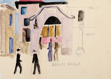  Alberto Magri  (Fauglia (Pisa), 1880 - Barga, 1939) : Luglio - Barga (Piazza del comune).  - Asta Libri & Grafica - Libreria Antiquaria Gonnelli - Casa d'Aste - Gonnelli Casa d'Aste