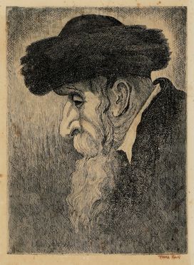  Moses Levy  (Tunisi, 1885 - Viareggio, 1968) : Ritratto di vecchio con barba.  - Asta Libri & Grafica - Libreria Antiquaria Gonnelli - Casa d'Aste - Gonnelli Casa d'Aste