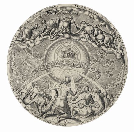  Philips Galle  (Haarlem, 1537 - Anversa, 1612) : Inferno e Paradiso.  - Auction Books & Graphics - Libreria Antiquaria Gonnelli - Casa d'Aste - Gonnelli Casa d'Aste