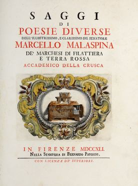  Malaspina Marcello : Saggi di poesie diverse.  - Asta Libri & Grafica - Libreria Antiquaria Gonnelli - Casa d'Aste - Gonnelli Casa d'Aste