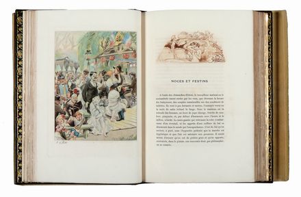  Montorgueil Georges : Paris dansant. Illustrations de A. Willette gravées en taille-douce et en couleurs par Vigna-Vigneron. Legatura, Danza, Musica, Teatro, Figurato, Feste - Folklore - Giochi - Sport, Collezionismo e Bibliografia, Musica, Teatro, Spettacolo, Musica, Teatro, Spettacolo, Musica, Teatro, Spettacolo, Collezionismo e Bibliografia  Adolphe-Léon Willette  (Châlons sur Marne, 1857 - Parigi, 1926), Vigna-Vigneron  - Auction Books & Graphics - Libreria Antiquaria Gonnelli - Casa d'Aste - Gonnelli Casa d'Aste