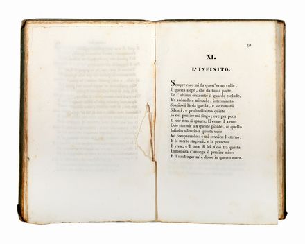  Leopardi Giacomo : Canti.  - Asta Libri & Grafica - Libreria Antiquaria Gonnelli - Casa d'Aste - Gonnelli Casa d'Aste