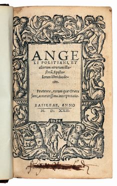  Poliziano Angelo [e altri] : Epistolarum libri duodecim. Praeterea, eorum quae Graeca sunt, accuratissima interpretatio.  Giovanni Pico della Mirandola, Ermolao Barbaro, Pomponio Leto, Nicolo Leoniceno, Filippo Beroaldo  - Asta Libri & Grafica - Libreria Antiquaria Gonnelli - Casa d'Aste - Gonnelli Casa d'Aste