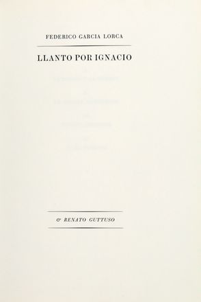  Valry Paul : Le Cimitire Marin. Letteratura francese, Poesia, Letteratura spagnola, Libro d'Artista, Letteratura, Letteratura, Letteratura, Collezionismo e Bibliografia  Walter Piacesi  (Ascoli Piceno, 1929), Federico Garca Lorca, Renato Guttuso  (Bagheria, 1911 - Roma, 1987), Saul Bulich  - Auction Books & Graphics - Libreria Antiquaria Gonnelli - Casa d'Aste - Gonnelli Casa d'Aste