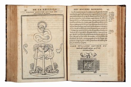  Du Choul Guillaume : Discours de la Religion des anciens Romains, de la castrametation & discipline militaire d'iceux. Des bains & antiques exercitations grecques & romaines. Religione, Militaria, Storia, Diritto e Politica  - Auction Books & Graphics - Libreria Antiquaria Gonnelli - Casa d'Aste - Gonnelli Casa d'Aste