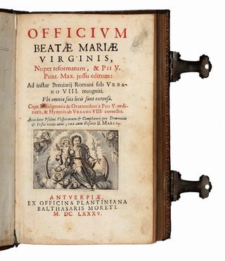 Officium Beatae Mariae Virginis, nuper reformatum, & Pii V Pont. Max. iussu editum... Religione  Girolamo Rossi  - Auction Books & Graphics - Libreria Antiquaria Gonnelli - Casa d'Aste - Gonnelli Casa d'Aste