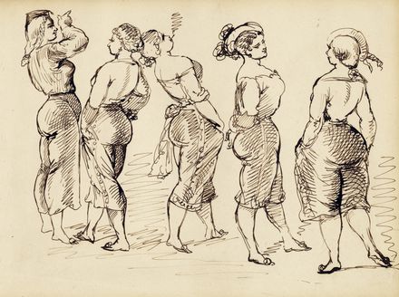  Eugne Charles Caban [attribuito a] : Lotto composto di 4 disegni con studi di figure femminili.  - Asta Libri & Grafica - Libreria Antiquaria Gonnelli - Casa d'Aste - Gonnelli Casa d'Aste