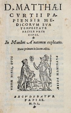  Corti Matteo : In Mundini Anatomen explicatio.  Mondino dei Liucci  ( - 1326)  - Asta Libri & Grafica - Libreria Antiquaria Gonnelli - Casa d'Aste - Gonnelli Casa d'Aste