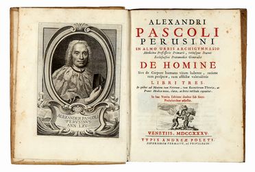  Pascoli Alessandro : De homine sive de corpore humano vitam habente, ratione tum prosperae, tum afflictae valetudinis libri tres...  - Asta Libri & Grafica - Libreria Antiquaria Gonnelli - Casa d'Aste - Gonnelli Casa d'Aste