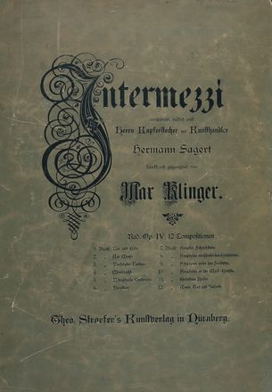  Max Klinger  (Lipsia, 1857 - Grossjena, 1920) : Intermezzi. Opus IV.  - Auction Books & Graphics - Libreria Antiquaria Gonnelli - Casa d'Aste - Gonnelli Casa d'Aste