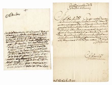  Medici Cosimo III (de) : 1 lettera autografa firmata e 3 lettere manoscritte con sola firma autografa.  - Asta Libri & Grafica - Libreria Antiquaria Gonnelli - Casa d'Aste - Gonnelli Casa d'Aste