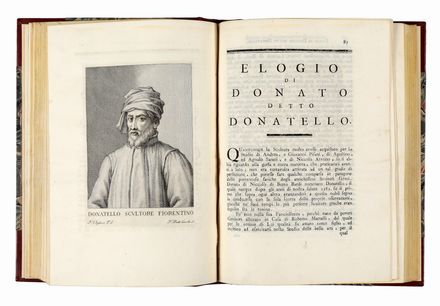 Serie degli uomini i piu illustri nella pittura, scultura, e architettura con i loro elogi, e ritratti incisi in rame cominciando dalla sua prima restaurazione fino ai tempi presenti tomo primo (-duodecimo).  Santi Pacini, Ignazio Enrico Hugford, Giovanni Battista Cecchi  (Firenze, ), Giorgio Vasari  (Arezzo, 1511 - Firenze, 1574)  - Asta Libri & Grafica - Libreria Antiquaria Gonnelli - Casa d'Aste - Gonnelli Casa d'Aste