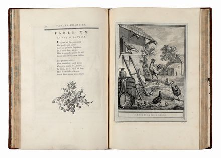  La Fontaine Jean (de) : Fables choisies, mises en vers [...]. Tome premier (-quatrième). Letteratura francese, Figurato, Letteratura, Collezionismo e Bibliografia  Charles Nicolas Cochin  (1715 - 1790), Jean-Baptiste Oudry  - Auction Books & Graphics - Libreria Antiquaria Gonnelli - Casa d'Aste - Gonnelli Casa d'Aste