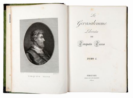  Tasso Torquato : La Gerusalemme liberata.  Girolamo Scotto  ( - 1878), Gaspero Martellini  (Firenze, 1785 - 1857), Francesco Sabatelli  (Firenze, 1803 - Milano, 1829), Raffaello Morghen  (1761 - 1833)  - Asta Libri & Grafica - Libreria Antiquaria Gonnelli - Casa d'Aste - Gonnelli Casa d'Aste