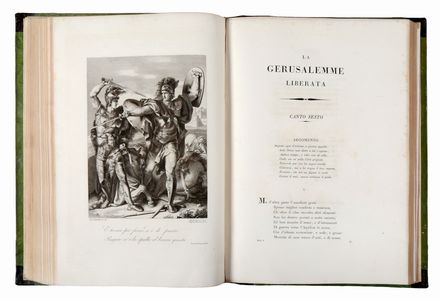  Tasso Torquato : La Gerusalemme liberata. Letteratura italiana, Figurato, Letteratura, Collezionismo e Bibliografia  Girolamo Scotto  ( - 1878), Gaspero Martellini  (Firenze, 1785 - 1857), Francesco Sabatelli  (Firenze, 1803 - Milano, 1829), Raffaello Morghen  (1761 - 1833)  - Auction Books & Graphics - Libreria Antiquaria Gonnelli - Casa d'Aste - Gonnelli Casa d'Aste