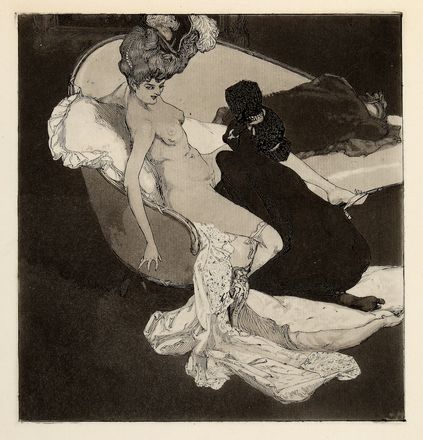  Franz Von Bayros (detto Choisy Le Conin)  (Agram, 1866 - Vienna, 1924) : Due tavole erotiche da Die Bombonnire.  - Asta Libri & Grafica - Libreria Antiquaria Gonnelli - Casa d'Aste - Gonnelli Casa d'Aste