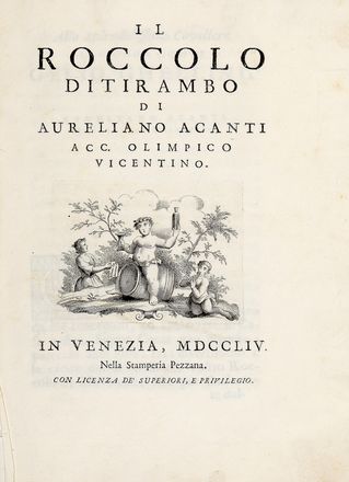  Aureliano Acanti [pseud. di Canati Valeriano] : Il roccolo. Enologia  - Auction Books & Graphics - Libreria Antiquaria Gonnelli - Casa d'Aste - Gonnelli Casa d'Aste