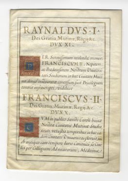 Documento in pergamena relativo all'Universit di Modena.  - Asta Libri & Grafica - Libreria Antiquaria Gonnelli - Casa d'Aste - Gonnelli Casa d'Aste