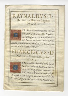 Documento in pergamena relativo all'Universit� di Modena.  - Asta Libri & Grafica - Libreria Antiquaria Gonnelli - Casa d'Aste - Gonnelli Casa d'Aste