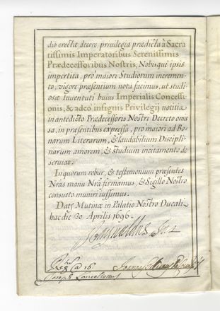 Documento in pergamena relativo all'Universit di Modena.  - Asta Libri & Grafica - Libreria Antiquaria Gonnelli - Casa d'Aste - Gonnelli Casa d'Aste