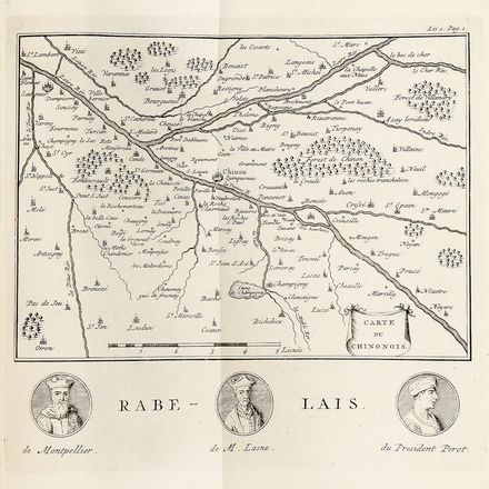  Rabelais Franois : Oeuvres [...] avec des Remarques historiques et critiques de Mr. Le Duchat. Nouvelle edition, orne de figures de B. Picart [...]. Tome premier (-troisieme).  Bernard Picart  (Parigi, 1673 - Amsterdam, 1733), Jacob Folkema, Pieter Tanj  - Asta Libri & Grafica - Libreria Antiquaria Gonnelli - Casa d'Aste - Gonnelli Casa d'Aste