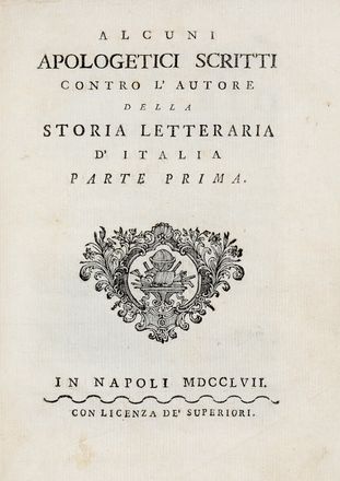  Casaregi Giovanni Bartolomeo [e altri] : Difesa delle tre Canzoni degli occhi, e di alcuni sonetti, e vari passi delle Rime di Francesco Petrarca.  Angelo Canevari  (Roma, 1930), Antonio Tommasi, Lodovico Antonio Muratori, Francesco Petrarca, Angelo Poliziano, Giovanni Lorenzo Berti  - Asta Libri & Grafica - Libreria Antiquaria Gonnelli - Casa d'Aste - Gonnelli Casa d'Aste