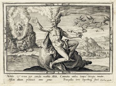  Adriaen Collaert  (Anversa, 1560 - 1618) [da] : Terra, Aqua, Aer, Ignis (I quattro elementi).  - Auction Books & Graphics - Libreria Antiquaria Gonnelli - Casa d'Aste - Gonnelli Casa d'Aste