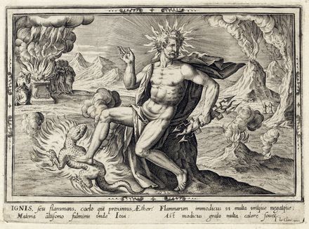  Adriaen Collaert  (Anversa, 1560 - 1618) [da] : Terra, Aqua, Aer, Ignis (I quattro elementi).  - Asta Libri & Grafica - Libreria Antiquaria Gonnelli - Casa d'Aste - Gonnelli Casa d'Aste