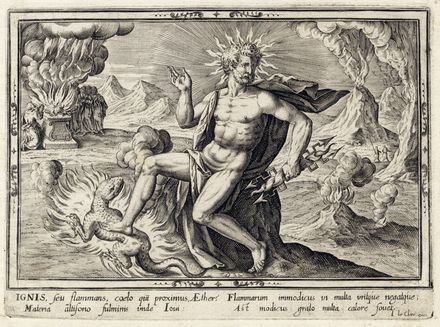  Adriaen Collaert  (Anversa, 1560 - 1618) [da] : Terra, Aqua, Aer, Ignis (I quattro elementi).  - Auction Books & Graphics - Libreria Antiquaria Gonnelli - Casa d'Aste - Gonnelli Casa d'Aste