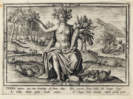  Adriaen Collaert  (Anversa, 1560 - 1618) [da] : Terra, Aqua, Aer, Ignis (I quattro elementi).  - Auction Books & Graphics - Libreria Antiquaria Gonnelli - Casa d'Aste - Gonnelli Casa d'Aste
