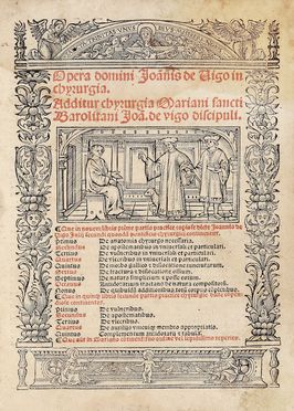  Da Vigo Giovanni : Opera [...] in chyrurgia. Additur chyrurgia Mariani sancti barolitani Ioa. de Vigo discipuli (-seconda pars). Medicina, Chirurgia, Medicina  Mariano Santo  - Auction Books & Graphics - Libreria Antiquaria Gonnelli - Casa d'Aste - Gonnelli Casa d'Aste