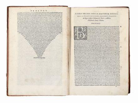  Mattioli Pietro Andrea, Dioscorides Pedanius : Libri cinque della historia, & materia medicinale tradotti in lingua volgare Italiana [...]. Con amplissimi Discorsi et commenti, et dottissime annotatione et censure del medesimo interprete...  - Asta Libri & Grafica - Libreria Antiquaria Gonnelli - Casa d'Aste - Gonnelli Casa d'Aste