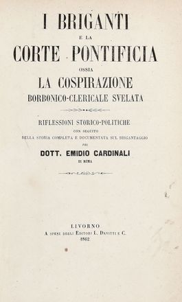 Processo originale degli untori nella peste del 1630. Storia, Pestilenze, Storia, Diritto e Politica, Medicina  Emidio Cardinali, Guglielmo Manzi  - Auction Books & Graphics - Libreria Antiquaria Gonnelli - Casa d'Aste - Gonnelli Casa d'Aste