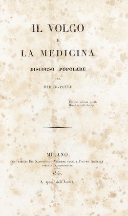  Rajberti Giovanni : L'arte di convitare spiegata al popolo. Parte prima (-seconda).  - Asta Libri & Grafica - Libreria Antiquaria Gonnelli - Casa d'Aste - Gonnelli Casa d'Aste