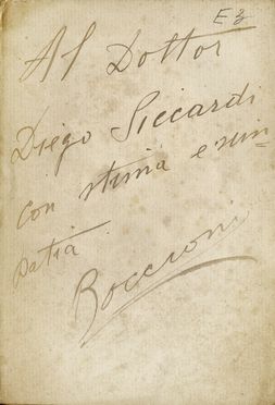  Boccioni Umberto : Dedica e firma autografa su libro 'Boccioni futurista. Pittura scultura futuriste (Dinamismo plastico)'. Milano, Edizioni Futuriste di Poesia 1914.  - Asta Libri & Grafica - Libreria Antiquaria Gonnelli - Casa d'Aste - Gonnelli Casa d'Aste