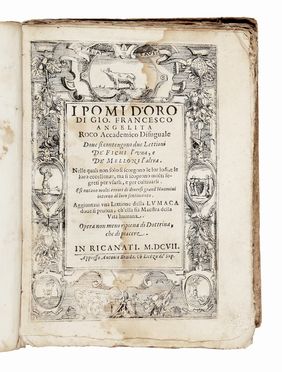  Angelita Giovanni Francesco : I pomi d'oro [...] dove si contengono due Lettioni de' Fichi l'una, e de' Melloni l'altra... Scienze naturali, Botanica, Figurato, Scienze naturali, Collezionismo e Bibliografia  - Auction Books & Graphics - Libreria Antiquaria Gonnelli - Casa d'Aste - Gonnelli Casa d'Aste