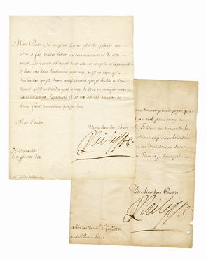  Philippe I di Borbone - Orl�ans : 2 lettere manoscritte con firme autografe - 'Philippe' - inviate al duca della Rovere e al principe Lanti.	  - Asta Grafica & Libri - Libreria Antiquaria Gonnelli - Casa d'Aste - Gonnelli Casa d'Aste