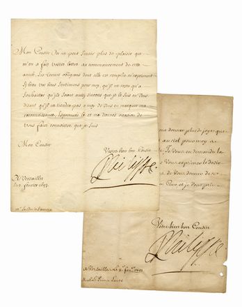  Philippe I di Borbone - Orl�ans : 2 lettere manoscritte con firme autografe - 'Philippe' - inviate al duca della Rovere e al principe Lanti.	  - Asta Grafica & Libri - Libreria Antiquaria Gonnelli - Casa d'Aste - Gonnelli Casa d'Aste