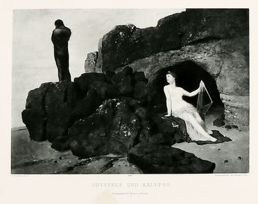  Arnold Böcklin  (Basilea, 1827 - Fiesole, 1901) : Lotto composto di 3 fotoincisioni Bruckmann: Autoritratto, Heiliger Hain, Odysseus und Kalypso.  - Asta Grafica & Libri - Libreria Antiquaria Gonnelli - Casa d'Aste - Gonnelli Casa d'Aste