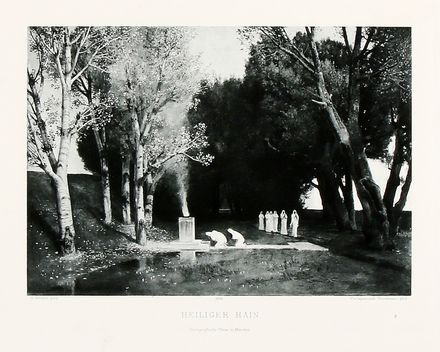  Arnold Böcklin  (Basilea, 1827 - Fiesole, 1901) : Lotto composto di 3 fotoincisioni Bruckmann: Autoritratto, Heiliger Hain, Odysseus und Kalypso.  - Asta Grafica & Libri - Libreria Antiquaria Gonnelli - Casa d'Aste - Gonnelli Casa d'Aste