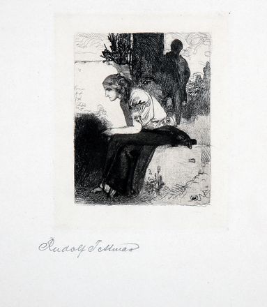  Rudolf Jettmar  (Zawodzie, 1869 - Vienna, 1939) : Erwartung (Das Blatt mit dem Baume). (Attesa. Il foglio con l'albero).  - Auction Graphics & Books - Libreria Antiquaria Gonnelli - Casa d'Aste - Gonnelli Casa d'Aste