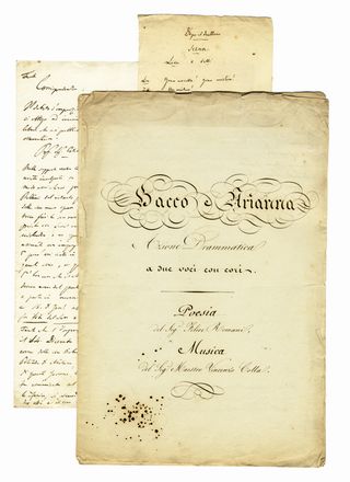  Romani Felice : Raccolta di carte autografe con appunti e abbozzi in prosa e poesia. Insieme a libretti manoscritti con correzioni autografe.  - Asta Grafica & Libri - Libreria Antiquaria Gonnelli - Casa d'Aste - Gonnelli Casa d'Aste