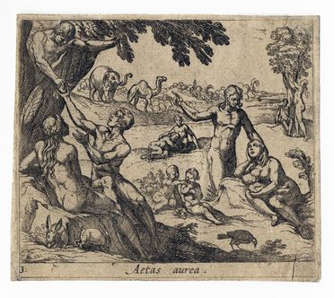  Antonio Tempesta  (Firenze, 1555 - Roma, 1630) : Aetas aurea, Aetas argentea, Aetas ferrea.  - Asta Grafica & Libri - Libreria Antiquaria Gonnelli - Casa d'Aste - Gonnelli Casa d'Aste
