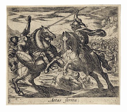  Antonio Tempesta  (Firenze, 1555 - Firenze, 1630) : Aetas aurea, Aetas argentea, Aetas ferrea.  - Auction Graphics & Books - Libreria Antiquaria Gonnelli - Casa d'Aste - Gonnelli Casa d'Aste