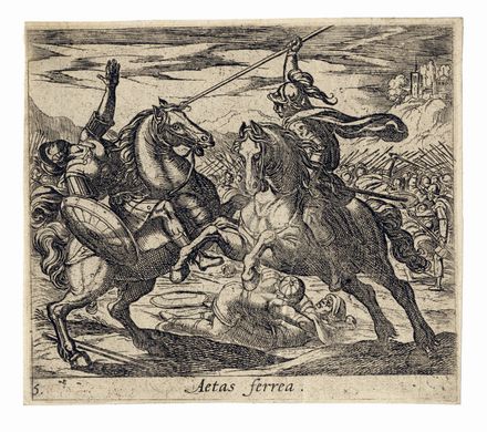  Antonio Tempesta  (Firenze, 1555 - Roma, 1630) : Aetas aurea, Aetas argentea, Aetas ferrea.  - Asta Grafica & Libri - Libreria Antiquaria Gonnelli - Casa d'Aste - Gonnelli Casa d'Aste